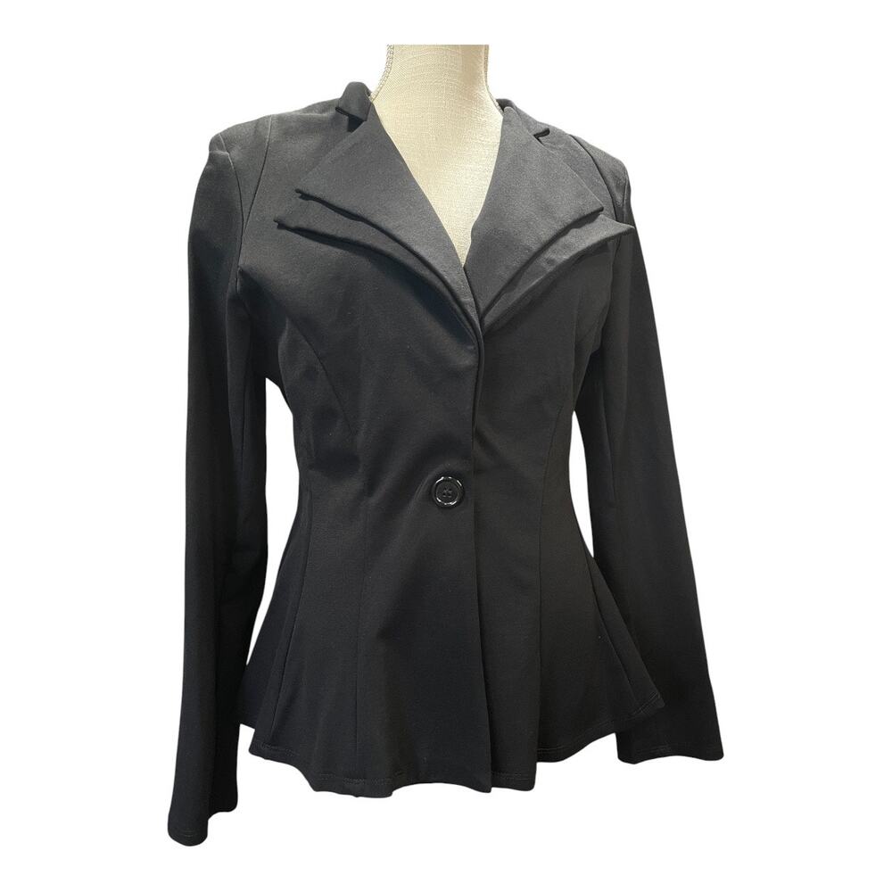 Gothic Steampunk Black Peplum Blazer Double Notch Lapel Wild Fashion House XL